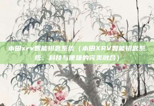 本田xrv智能钥匙系统（本田XRV智能钥匙系统，科技与便捷的完美融合）