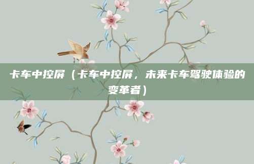 卡车中控屏（卡车中控屏，未来卡车驾驶体验的变革者）