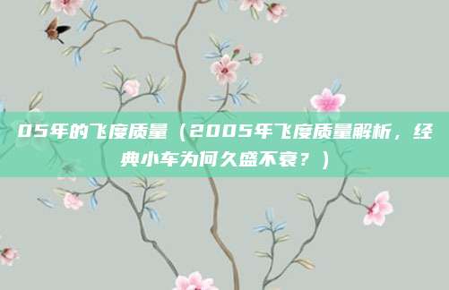 05年的飞度质量（2005年飞度质量解析，经典小车为何久盛不衰？）