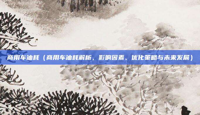 商用车油耗（商用车油耗解析，影响因素、优化策略与未来发展）
