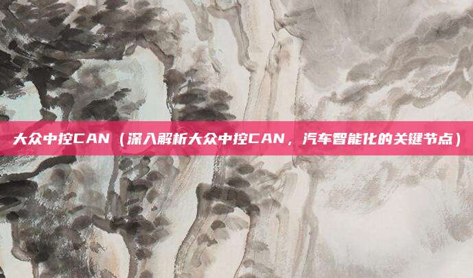 大众中控CAN（深入解析大众中控CAN，汽车智能化的关键节点）