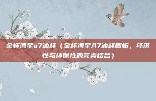 金杯海星a7油耗（金杯海星A7油耗解析，经济性与环保性的完美结合）