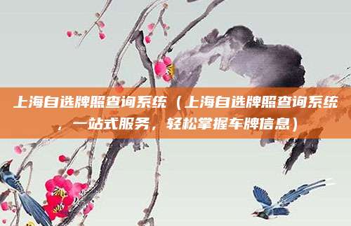 上海自选牌照查询系统（上海自选牌照查询系统，一站式服务，轻松掌握车牌信息）