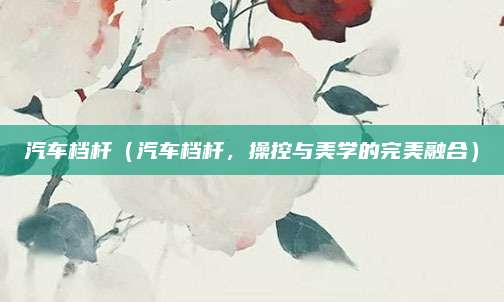 汽车档杆（汽车档杆，操控与美学的完美融合）
