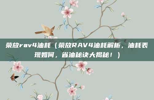 荣放rav4油耗（荣放RAV4油耗解析，油耗表现如何，省油秘诀大揭秘！）