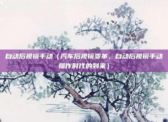自动后视镜手动（汽车后视镜变革，自动后视镜手动操作时代的到来）