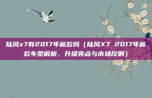 陆风x7有2017年新款吗（陆风X7 2017年新款车型解析，升级亮点与市场反响）