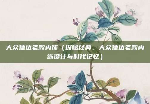 大众捷达老款内饰（探秘经典，大众捷达老款内饰设计与时代记忆）