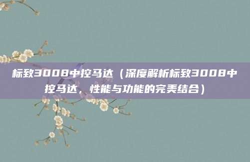 标致3008中控马达（深度解析标致3008中控马达，性能与功能的完美结合）