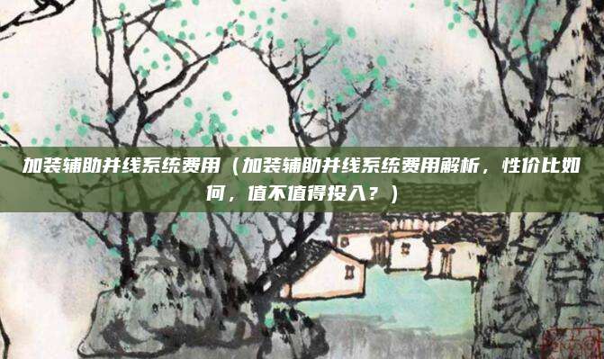 加装辅助并线系统费用（加装辅助并线系统费用解析，性价比如何，值不值得投入？）