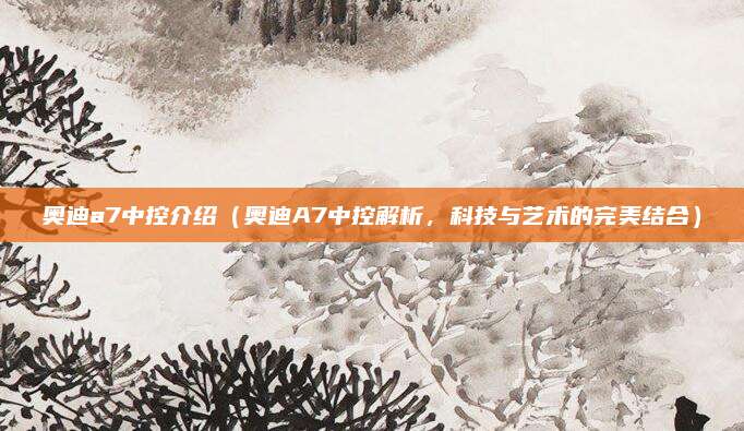 奥迪a7中控介绍（奥迪A7中控解析，科技与艺术的完美结合）
