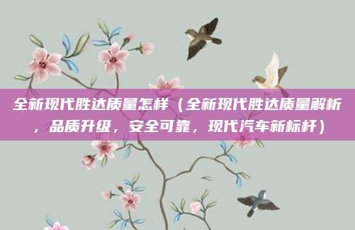 全新现代胜达质量怎样（全新现代胜达质量解析，品质升级，安全可靠，现代汽车新标杆）