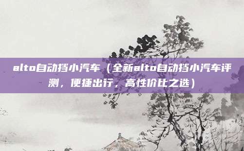 alto自动挡小汽车（全新alto自动挡小汽车评测，便捷出行，高性价比之选）