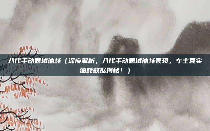 八代手动思域油耗（深度解析，八代手动思域油耗表现，车主真实油耗数据揭秘！）