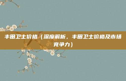 丰田卫士价格（深度解析，丰田卫士价格及市场竞争力）