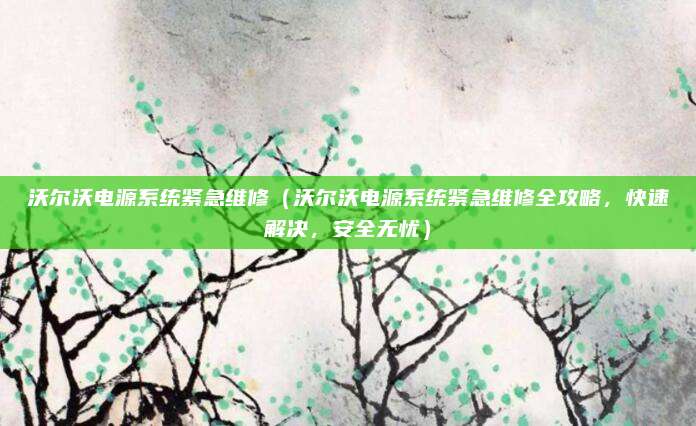 沃尔沃电源系统紧急维修（沃尔沃电源系统紧急维修全攻略，快速解决，安全无忧）
