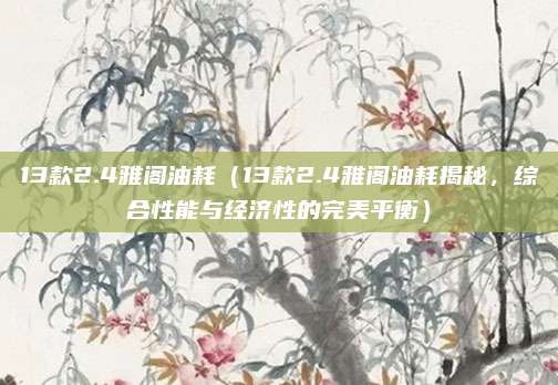 13款2.4雅阁油耗（13款2.4雅阁油耗揭秘，综合性能与经济性的完美平衡）