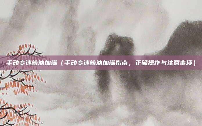 手动变速箱油加满（手动变速箱油加满指南，正确操作与注意事项）