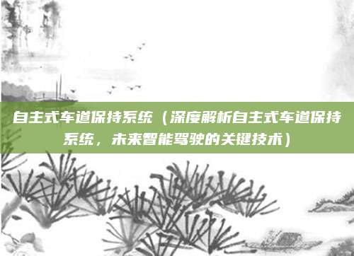 自主式车道保持系统（深度解析自主式车道保持系统，未来智能驾驶的关键技术）