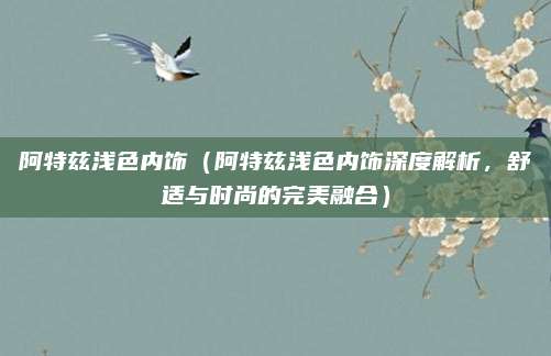 阿特兹浅色内饰（阿特兹浅色内饰深度解析，舒适与时尚的完美融合）