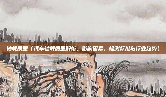 轴载质量（汽车轴载质量解析，影响因素、检测标准与行业趋势）