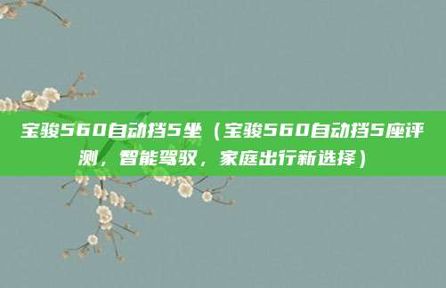 宝骏560自动挡5坐（宝骏560自动挡5座评测，智能驾驭，家庭出行新选择）