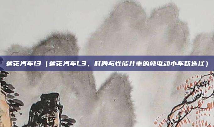 莲花汽车l3（莲花汽车L3，时尚与性能并重的纯电动小车新选择）