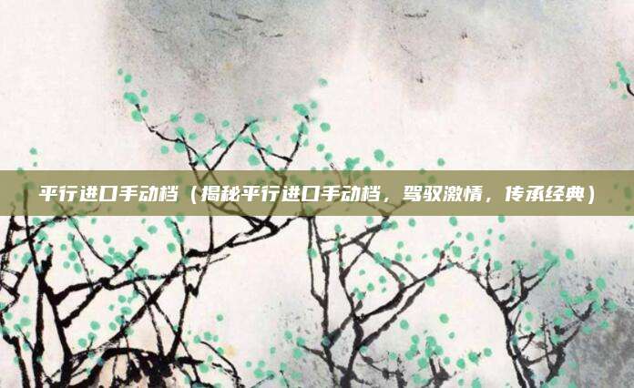 平行进口手动档（揭秘平行进口手动档，驾驭激情，传承经典）
