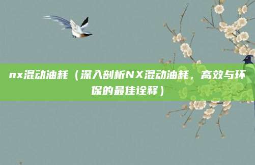 nx混动油耗（深入剖析NX混动油耗，高效与环保的最佳诠释）