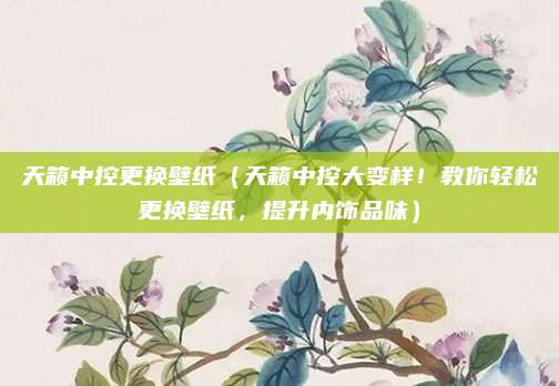 天籁中控更换壁纸（天籁中控大变样！教你轻松更换壁纸，提升内饰品味）