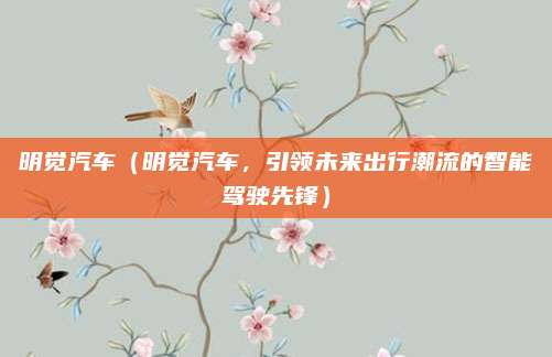 明觉汽车（明觉汽车，引领未来出行潮流的智能驾驶先锋）