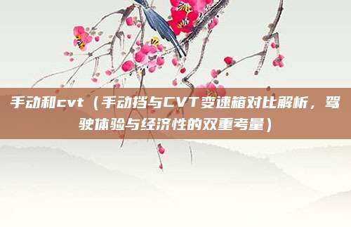 手动和cvt（手动挡与CVT变速箱对比解析，驾驶体验与经济性的双重考量）