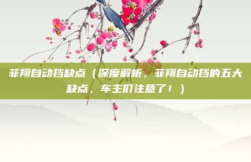 菲翔自动挡缺点（深度解析，菲翔自动挡的五大缺点，车主们注意了！）