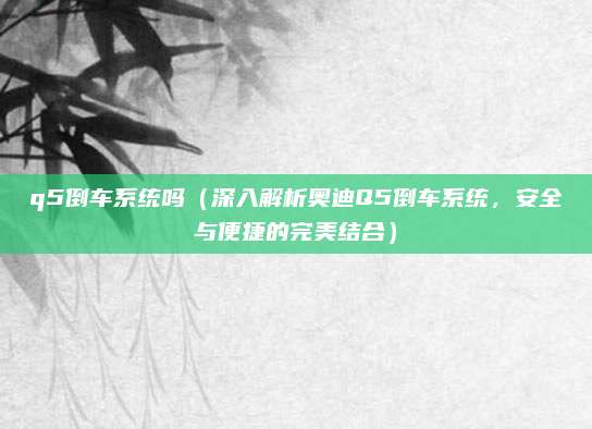 q5倒车系统吗（深入解析奥迪Q5倒车系统，安全与便捷的完美结合）