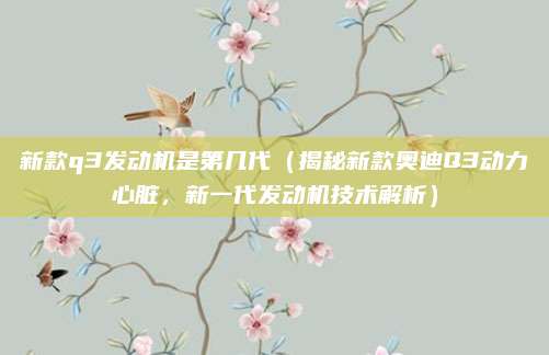 新款q3发动机是第几代（揭秘新款奥迪Q3动力心脏，新一代发动机技术解析）