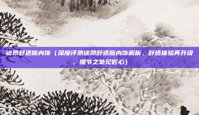 途昂舒适版内饰(深度评测途昂舒适版内饰解析,舒适体验再升级,细节之处见匠心)