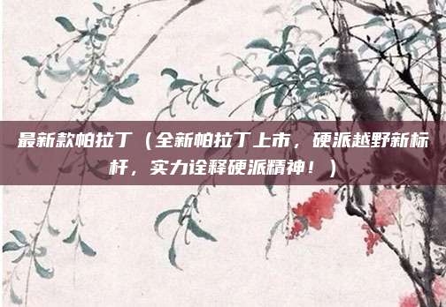 最新款帕拉丁（全新帕拉丁上市，硬派越野新标杆，实力诠释硬派精神！）
