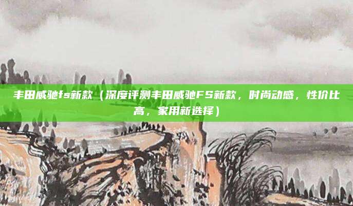 丰田威驰fs新款(深度评测丰田威驰FS新款,时尚动感,性价比高,家用新选择)