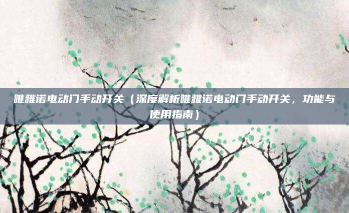 唯雅诺电动门手动开关（深度解析唯雅诺电动门手动开关，功能与使用指南）