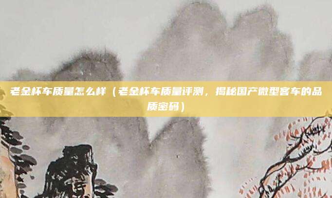 老金杯车质量怎么样(老金杯车质量评测,揭秘国产微型客车的品质密码)