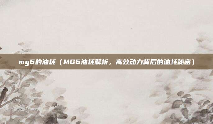 mg6的油耗(MG6油耗解析,高效动力背后的油耗秘密)