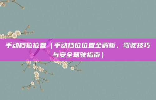 手动档位位置(手动档位位置全解析,驾驶技巧与安全驾驶指南)