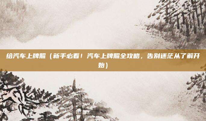 给汽车上牌照（新手必看！汽车上牌照全攻略，告别迷茫从了解开始）