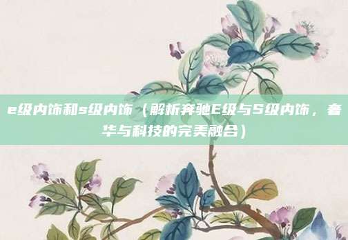 e级内饰和s级内饰(解析奔驰E级与S级内饰,奢华与科技的完美融合)