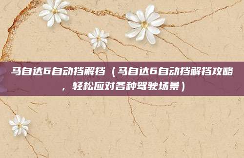 马自达6自动挡解挡（马自达6自动挡解挡攻略，轻松应对各种驾驶场景）