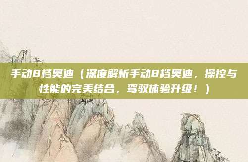 手动8档奥迪（深度解析手动8档奥迪，操控与性能的完美结合，驾驭体验升级！）