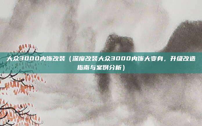 大众3000内饰改装（深度改装大众3000内饰大变身，升级改造指南与案例分析）