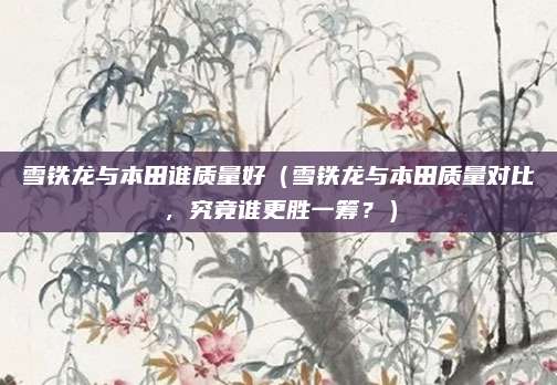 雪铁龙与本田谁质量好(雪铁龙与本田质量对比,究竟谁更胜一筹?)