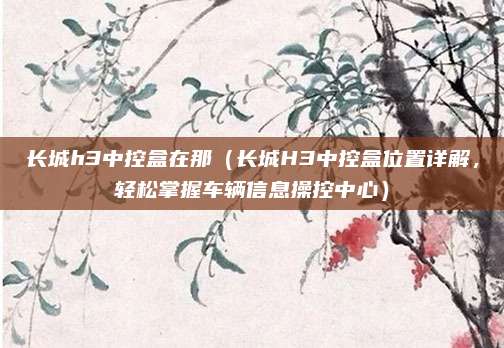 长城h3中控盒在那(长城H3中控盒位置详解,轻松掌握车辆信息操控中心)