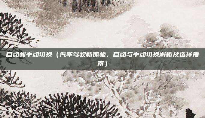自动和手动切换(汽车驾驶新体验,自动与手动切换解析及选择指南)